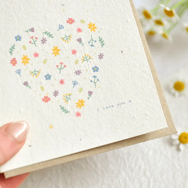 Floral Heart Plantable Greeting Card