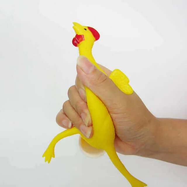 Funny Egg-laying chicken keychain Squishy Squeeze