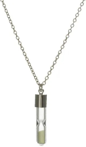 Glowing Necklace For Women And Men - Hourglass Drift Bottle Glowing In The Dark Necklaces S 4589560