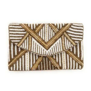 Gold Beaded Clutch Purse