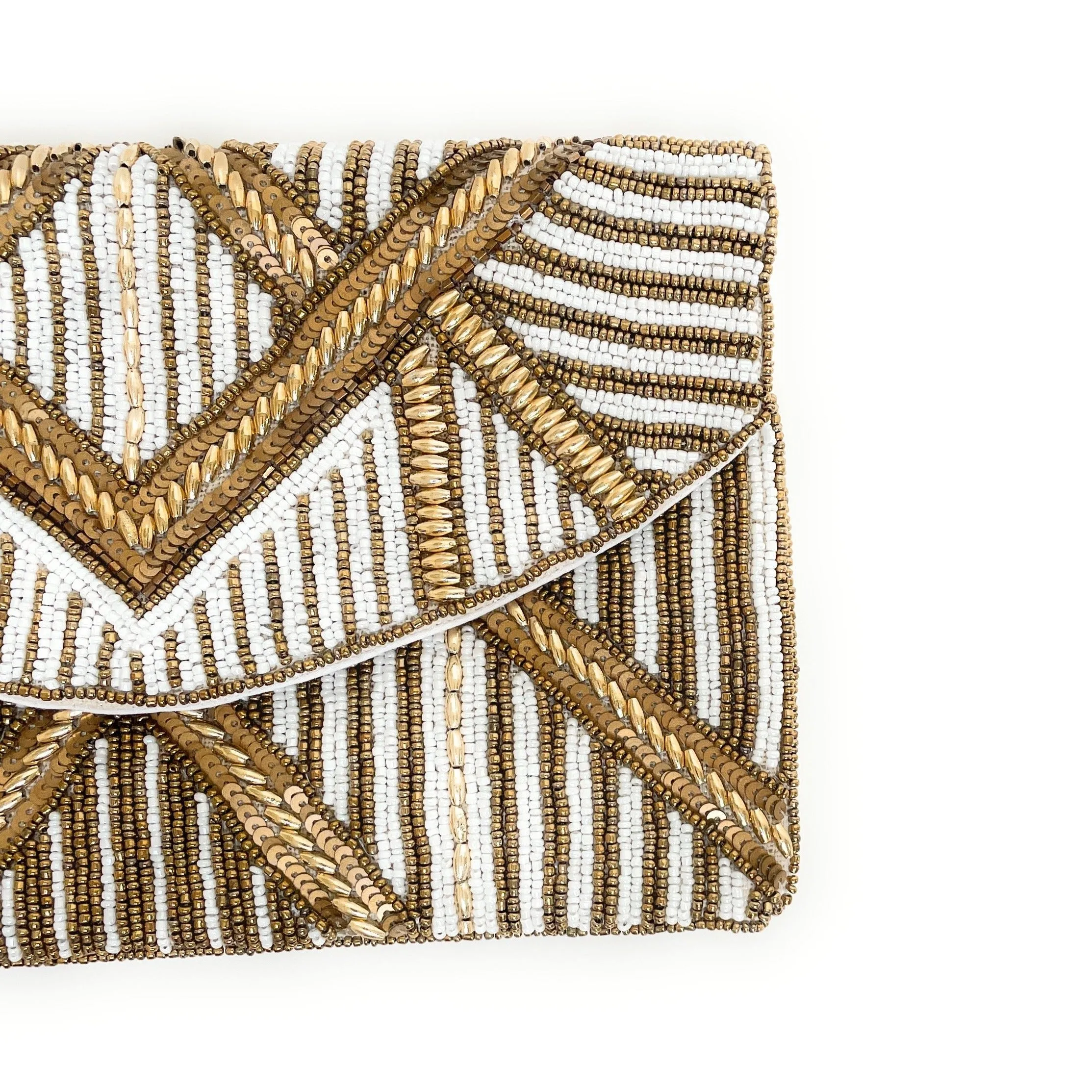 Gold Beaded Clutch Purse