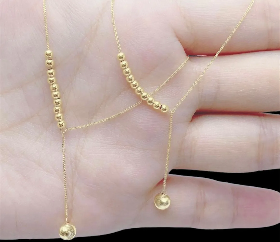 #GOLD2024 | 18K Golden Money Ball Drop Necklace 16-18”