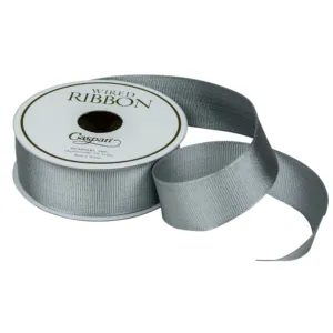 Grosgrain Silver Metallic Ribbon - 1"w x 6 Yard Spool