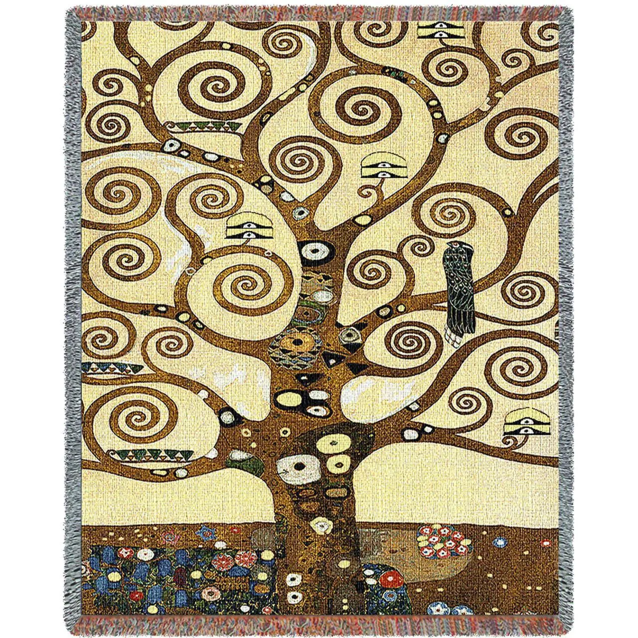 Gustav Klimt© Stoclet Frieze Tree of Life Woven Cotton Throw Blanket