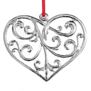 Heart Gifts - Elegant Swirly Heart Christmas Ornament