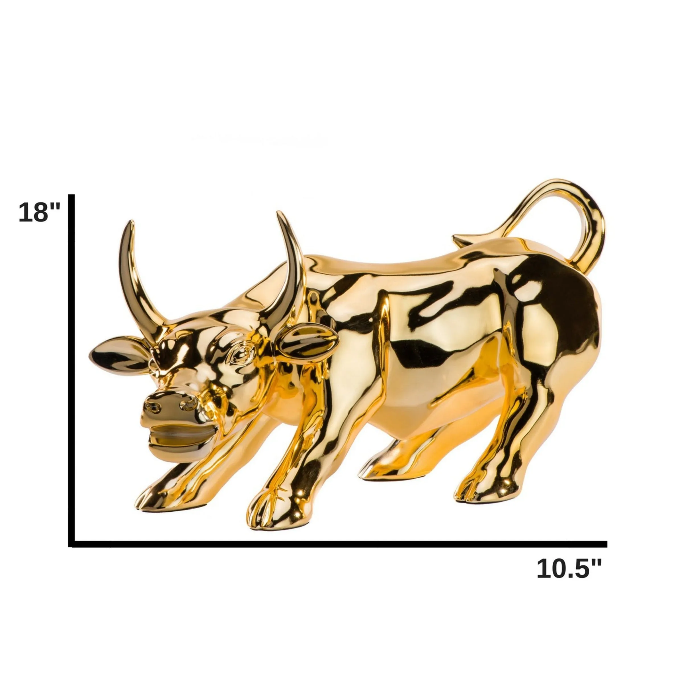 Hydro Resin Bull Sculpture // Gold