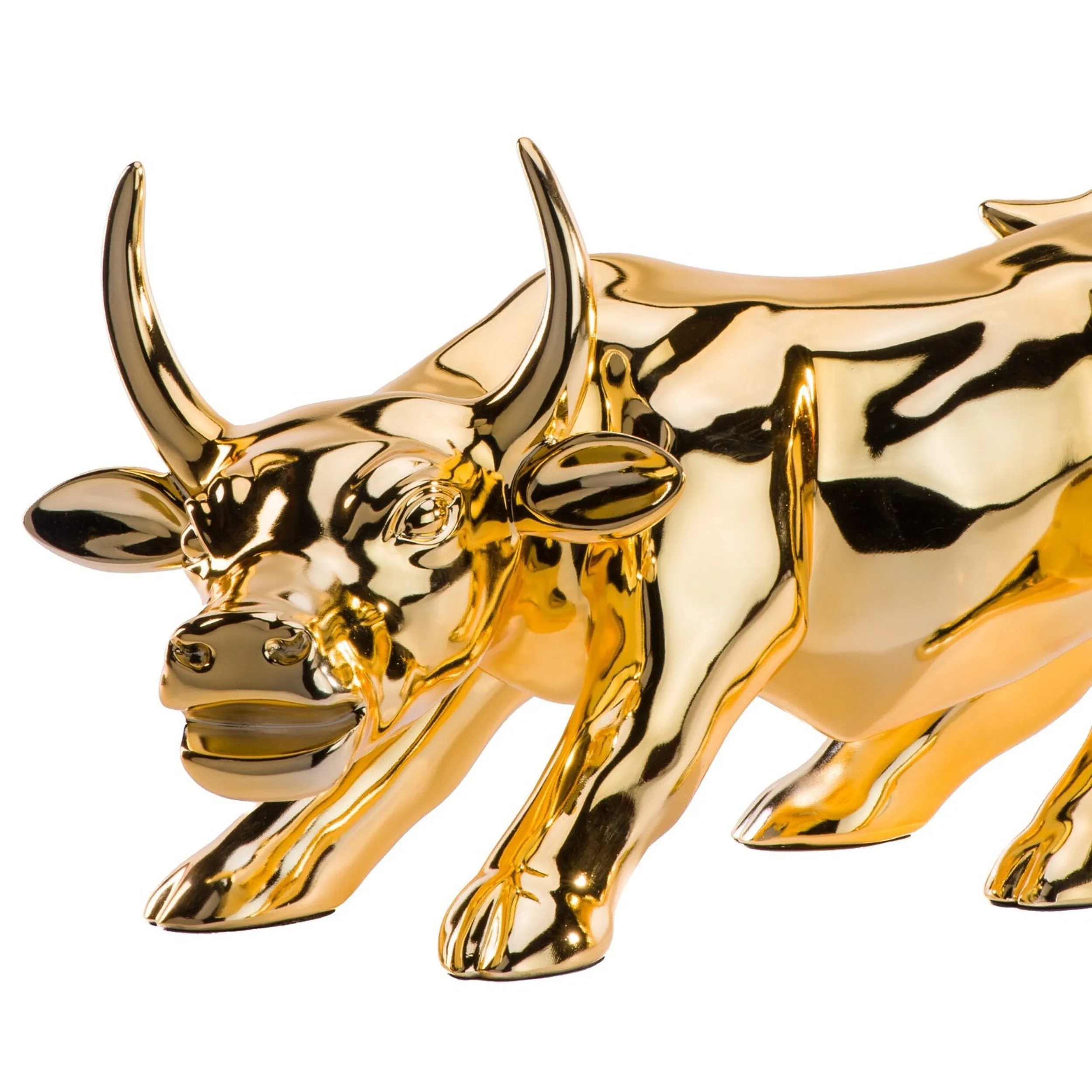 Hydro Resin Bull Sculpture // Gold