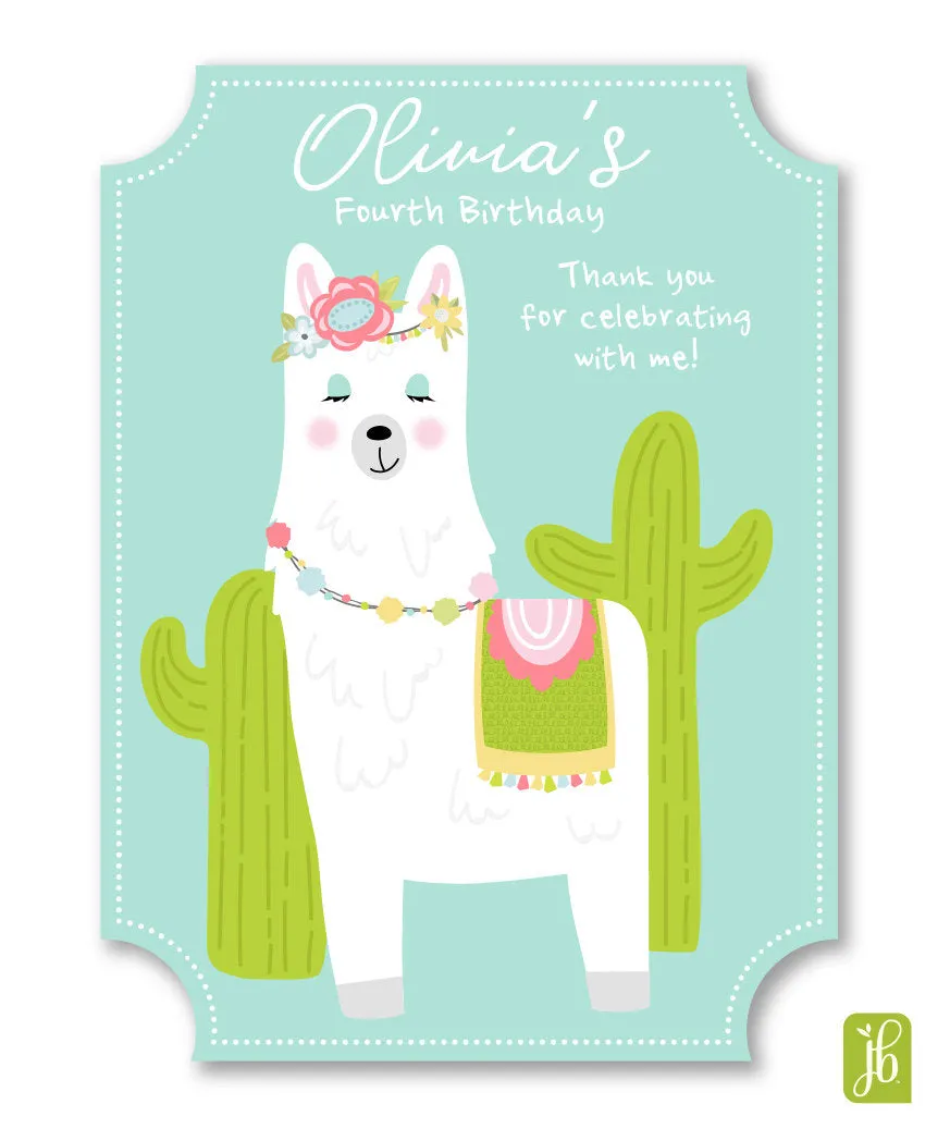 Llama Party Gift Tag Sticker