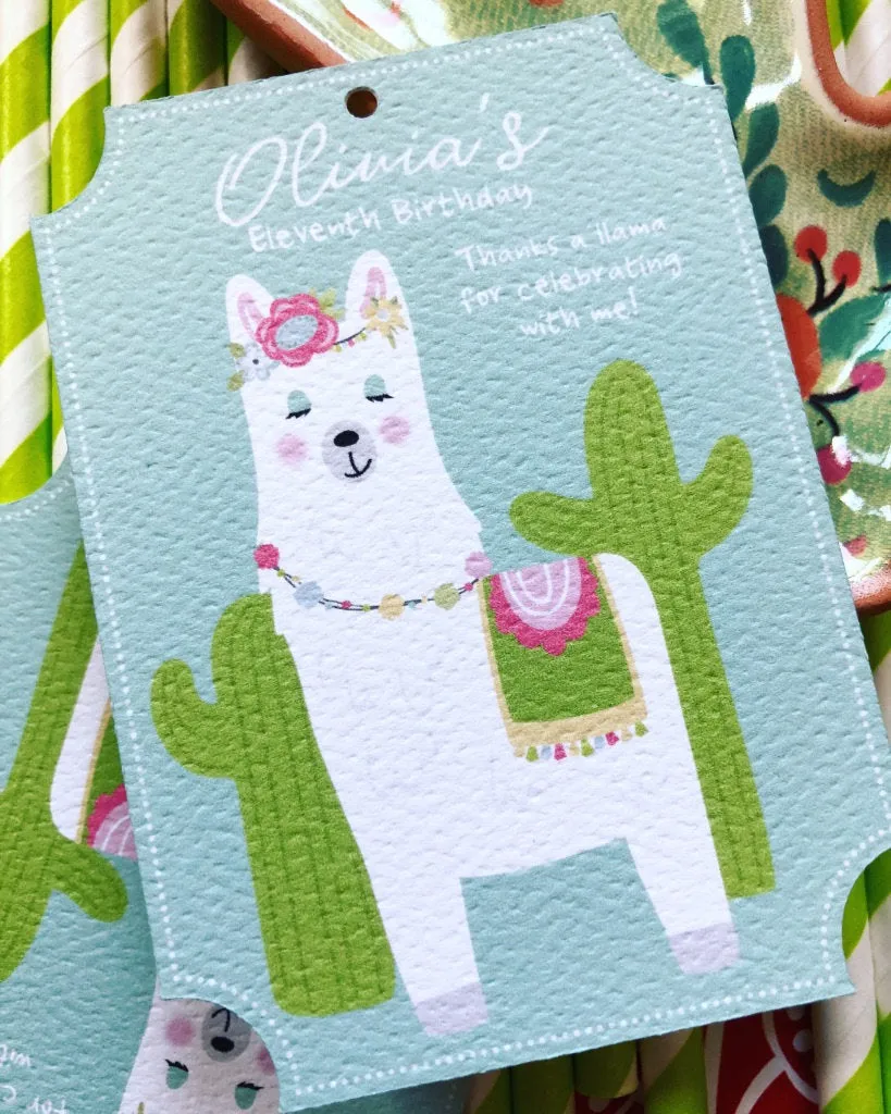 Llama Party Gift Tag Sticker