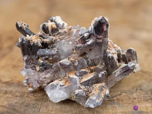 MESSINA QUARTZ Raw Crystal Cluster w Specular HEMATITE - Housewarming Gift, Home Decor, Raw Crystals and Stones, 41896