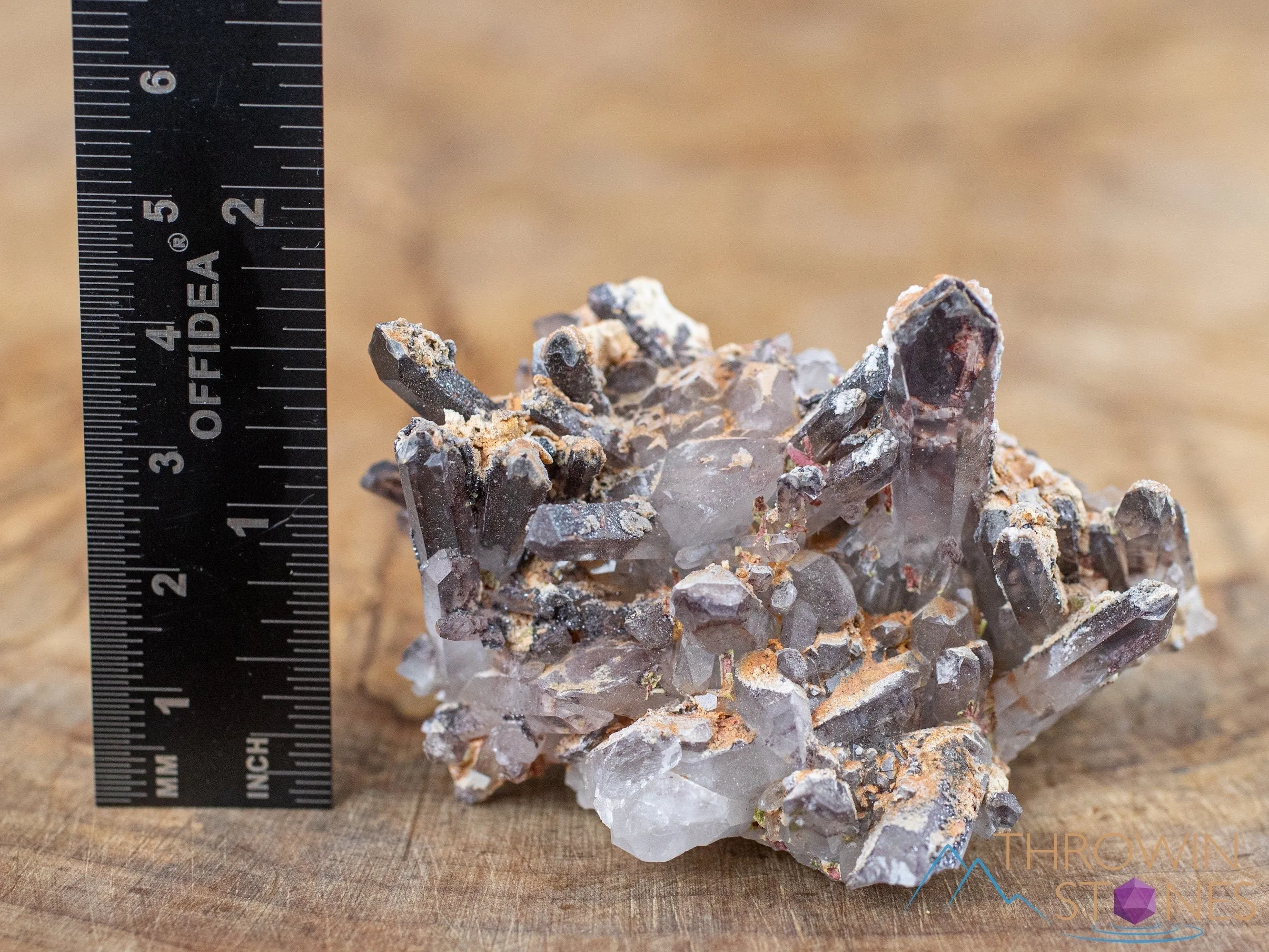 MESSINA QUARTZ Raw Crystal Cluster w Specular HEMATITE - Housewarming Gift, Home Decor, Raw Crystals and Stones, 41896