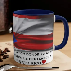 Mi Corazon Pertenece a Puerto Rico - Mugscity - Free Shipping Available with Red, Blue or Black Accents -