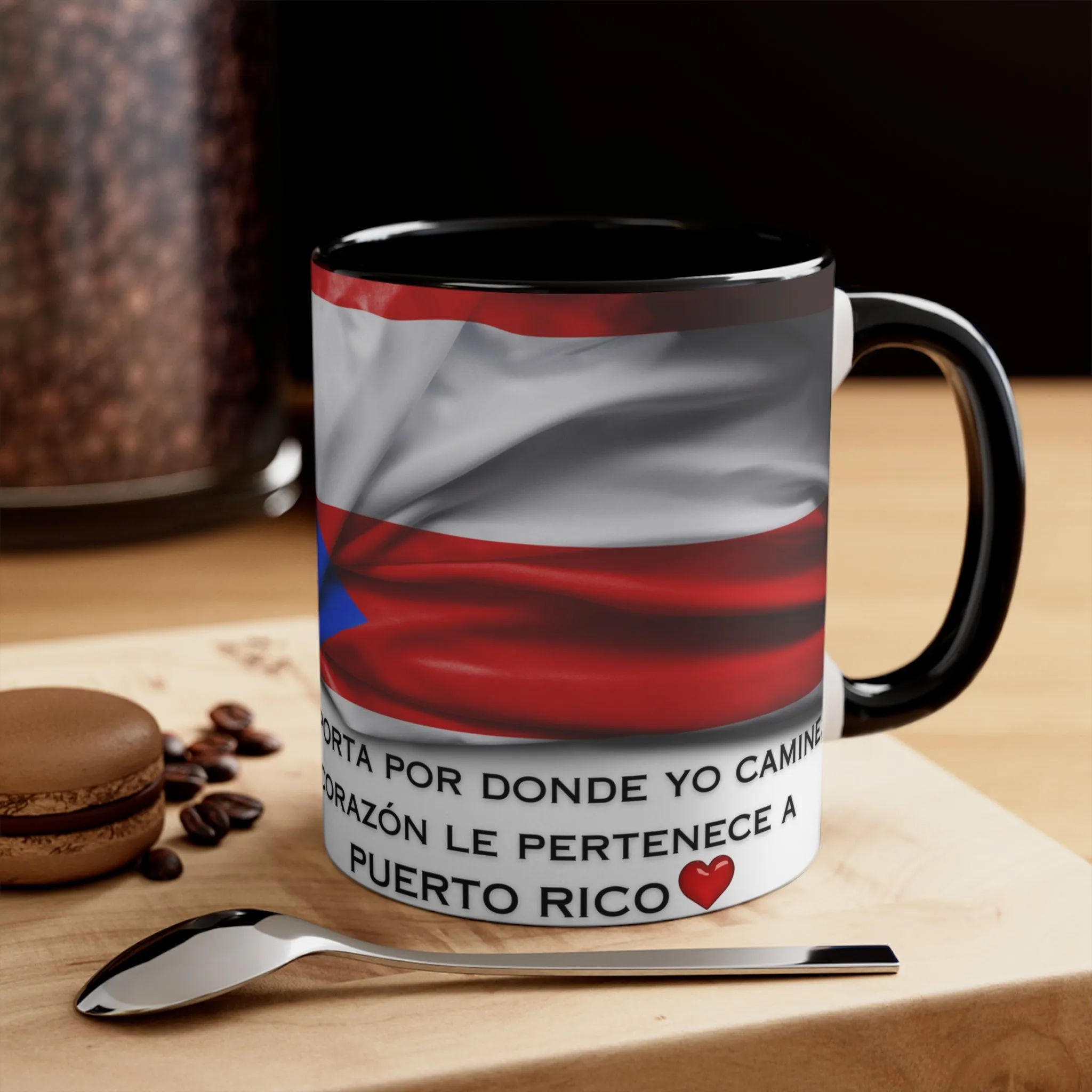 Mi Corazon Pertenece a Puerto Rico - Mugscity - Free Shipping Available with Red, Blue or Black Accents -