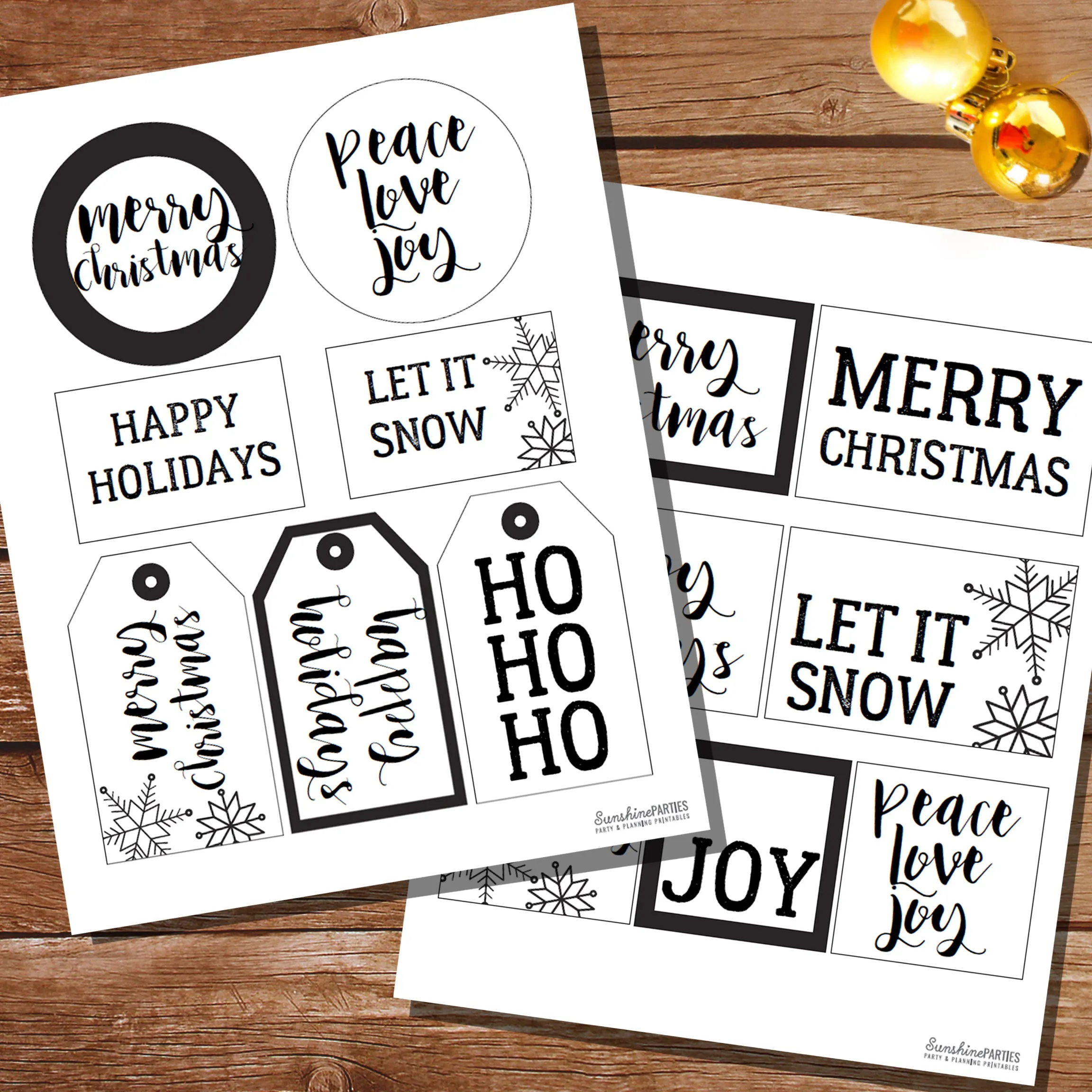 Modern Christmas Tags | Set of 14 Festive Christmas Labels and Tags