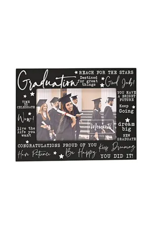 Moments Photo Frame Black with Words 6" x 4" - Graduation