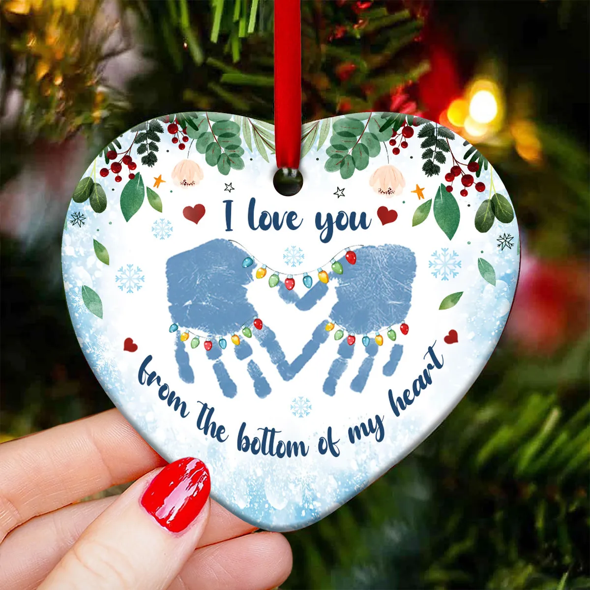 Mother I Love You From The Bottom Of My Heart To The Tip Of My Toes Heart Ornament - Christmas Ornament - Ciaocustom