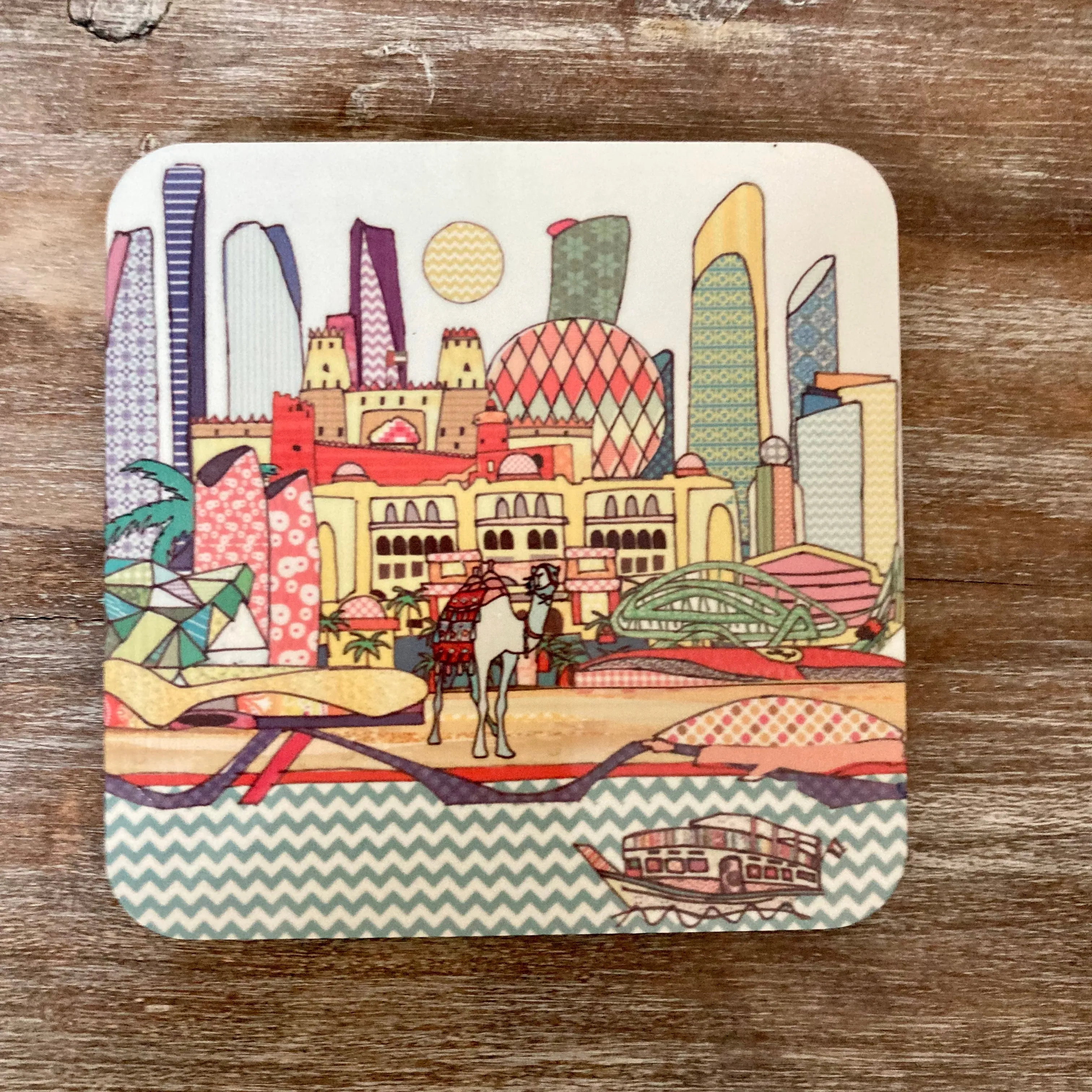 Patchwork Abu Dhabi Skyline Coaster