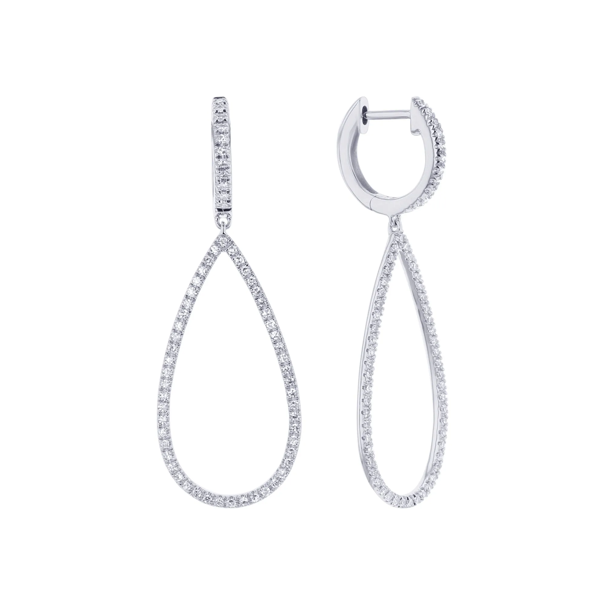 Pave Pear Diamond Drop Earrings