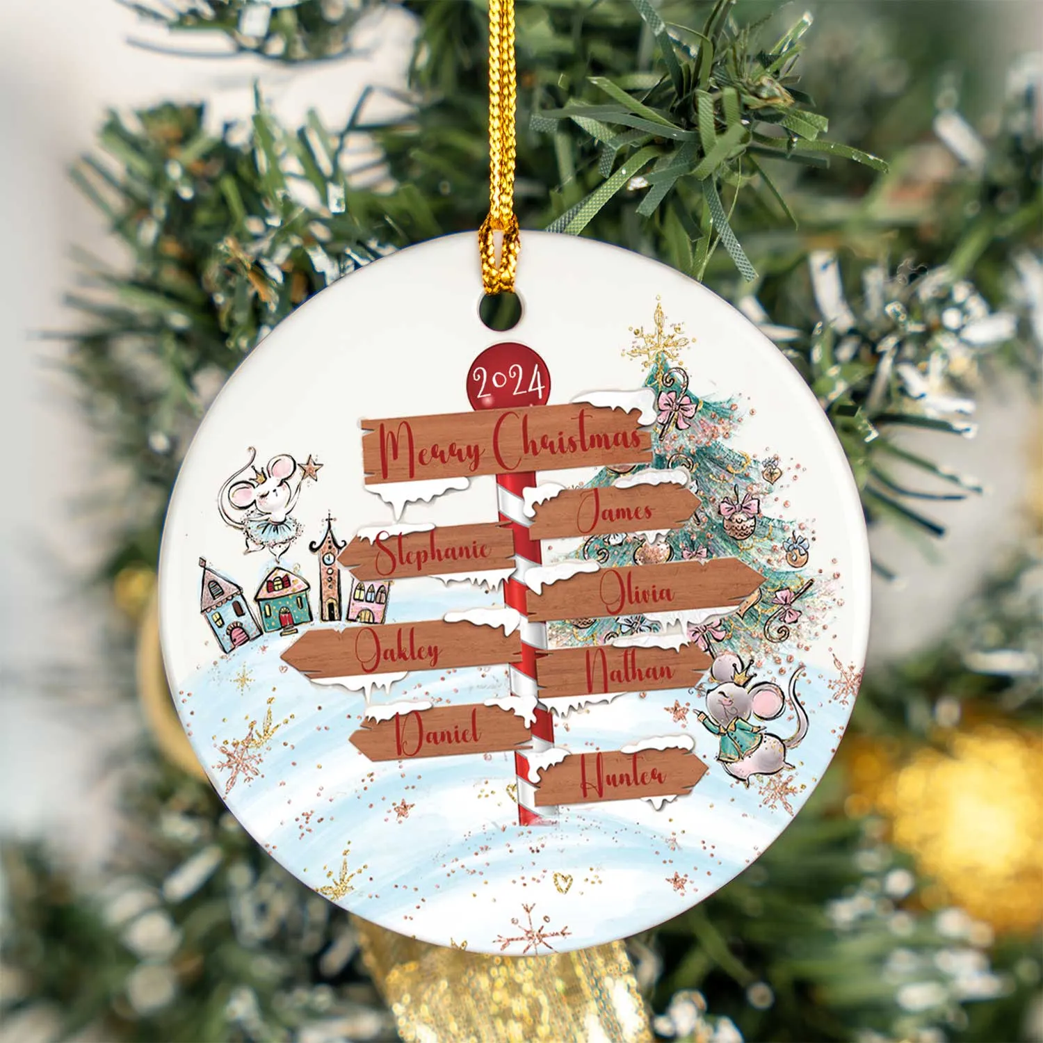 Personalised North Pole Christmas Ceramic Ornament