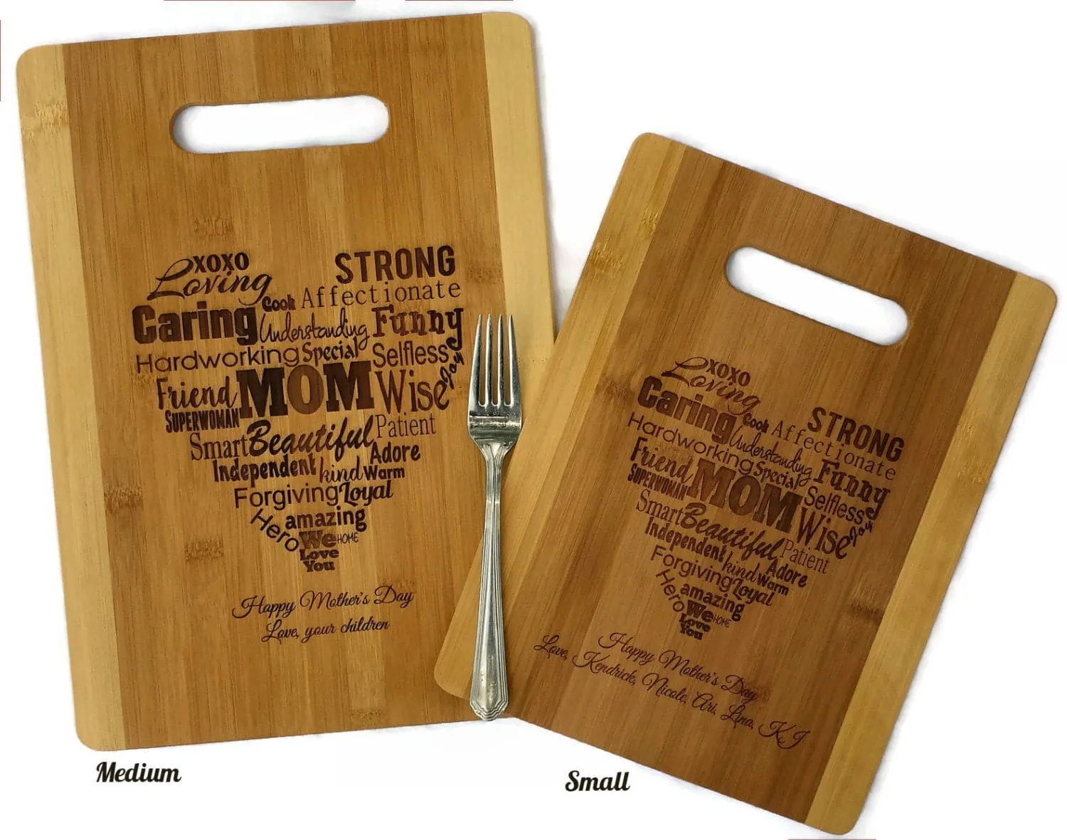 Personalized We Love You Mom Mothers Day Recipe Engraved Cutting Board Mothers Day Gifts from Kids Gift for Mommy Birthday Gifts Home is Mom