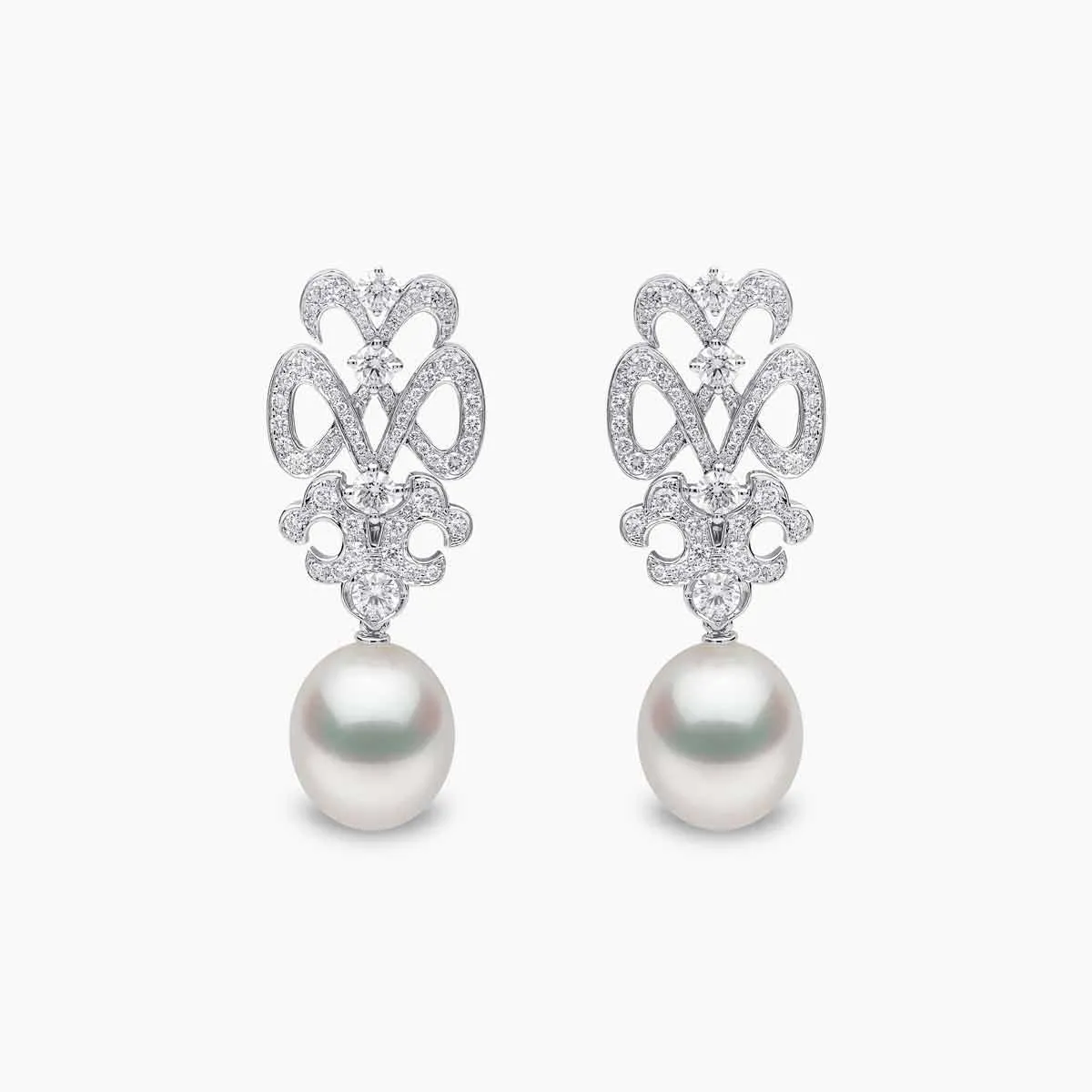 Regency 18K Gold South Sea Pearl Diamond Earrings