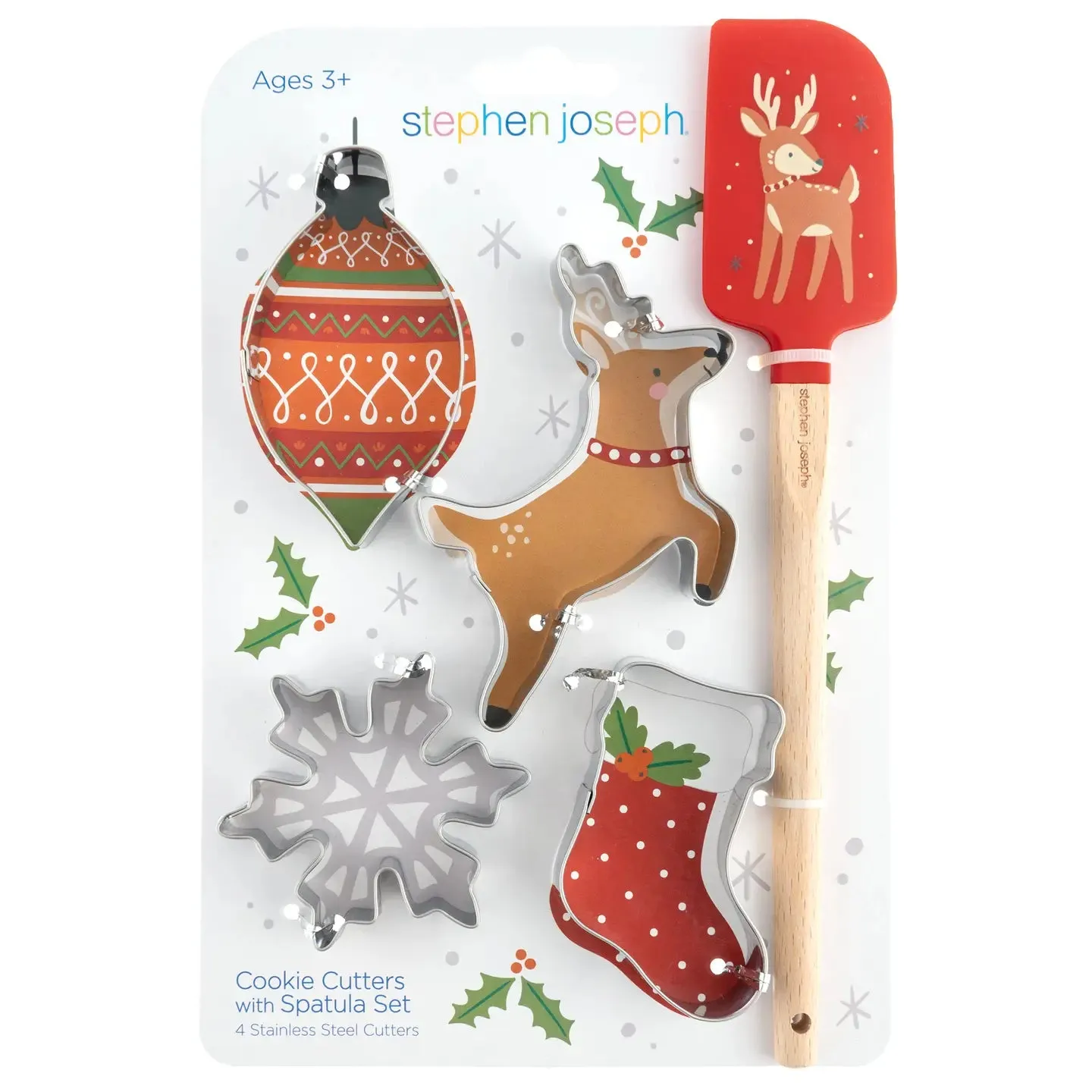 Reindeer Holiday Cookie Cutter with Spatula Set