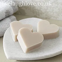 Set of 3 Heart Soaps - Rose Blossom Scent