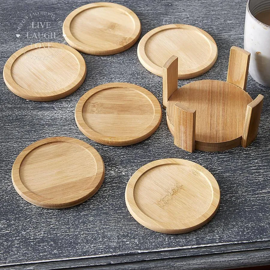 Set of 6 Bamboo Coasters