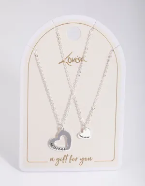 Silver Open Heart Necklace Pack