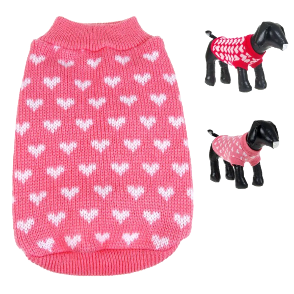 Silvercell Pets Puppy Dogs Clothes Jacket Little Heart Knit Sweater Coat