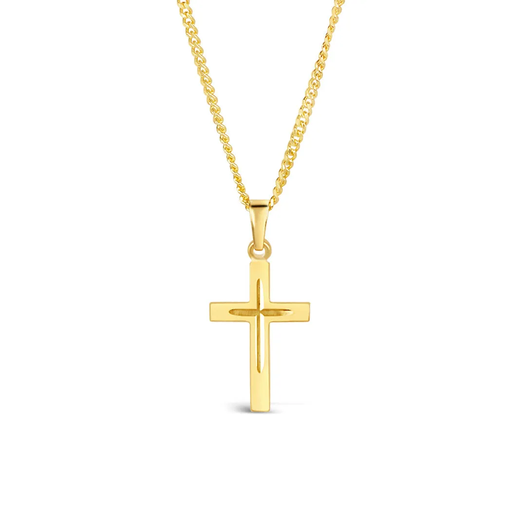 Small Gold Cross Necklace