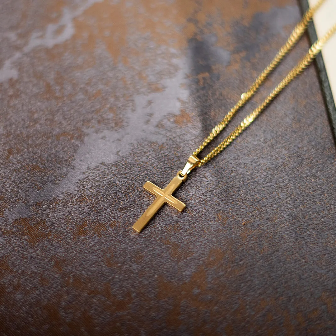 Small Gold Cross Necklace