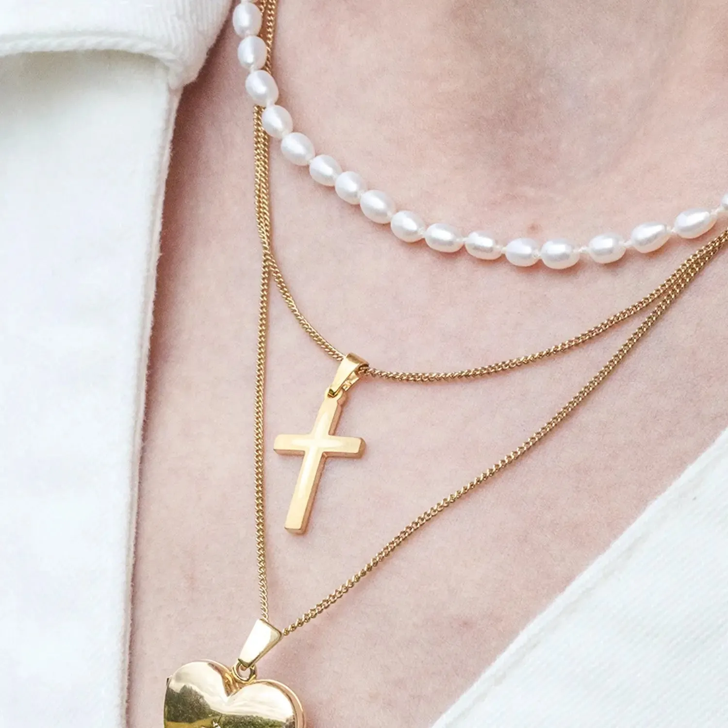 Small Gold Cross Necklace