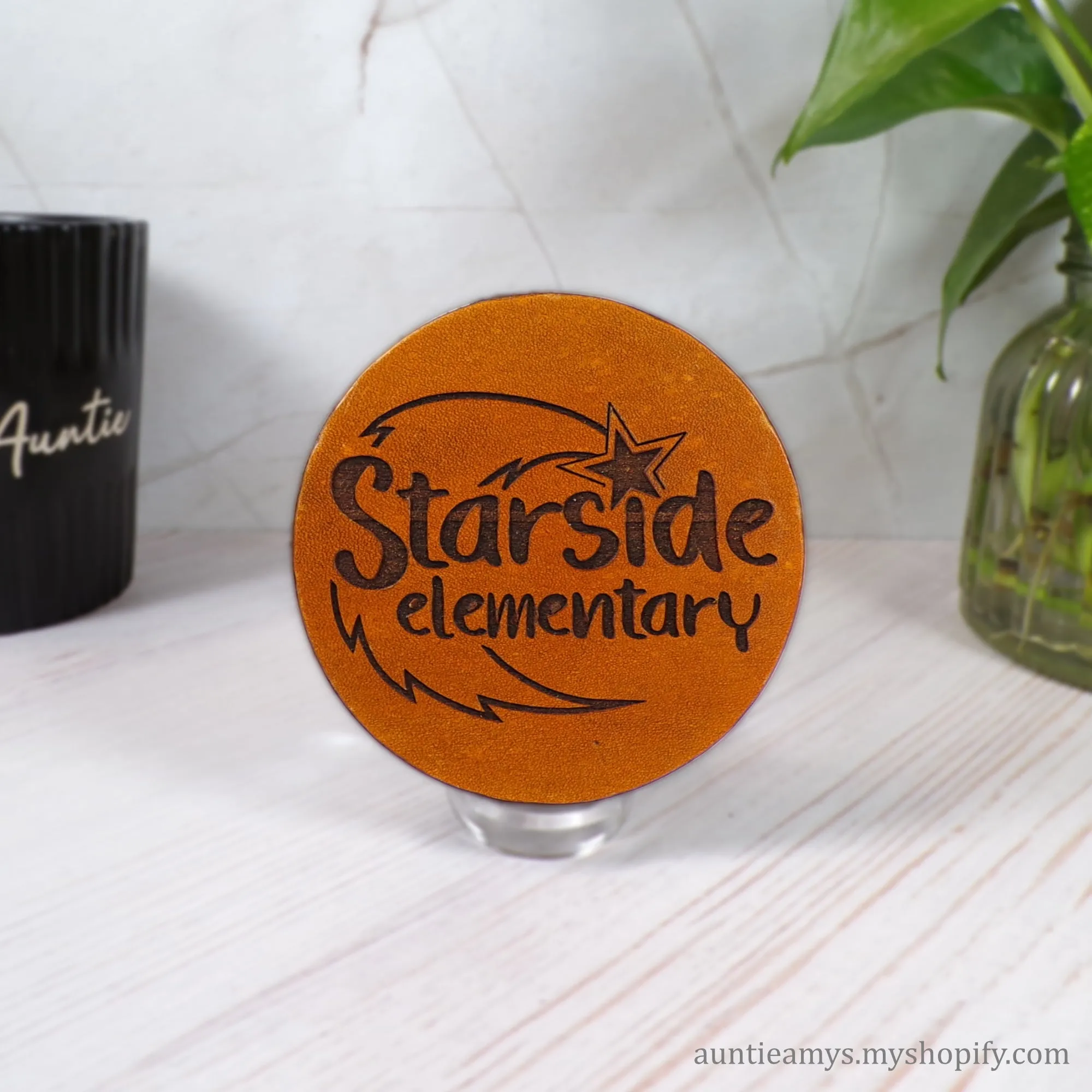 Starside Elementary - Leather Coaster