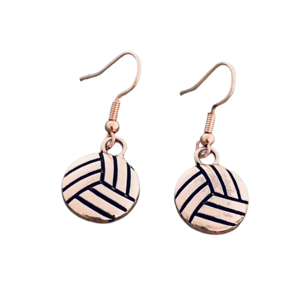 Volleyball Earrings - Rose Gold