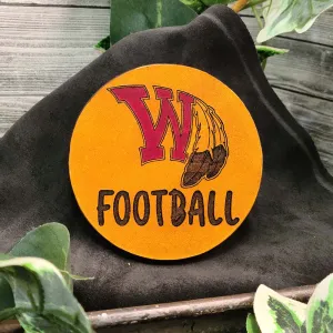 Wamego HS Football - Leather Coaster