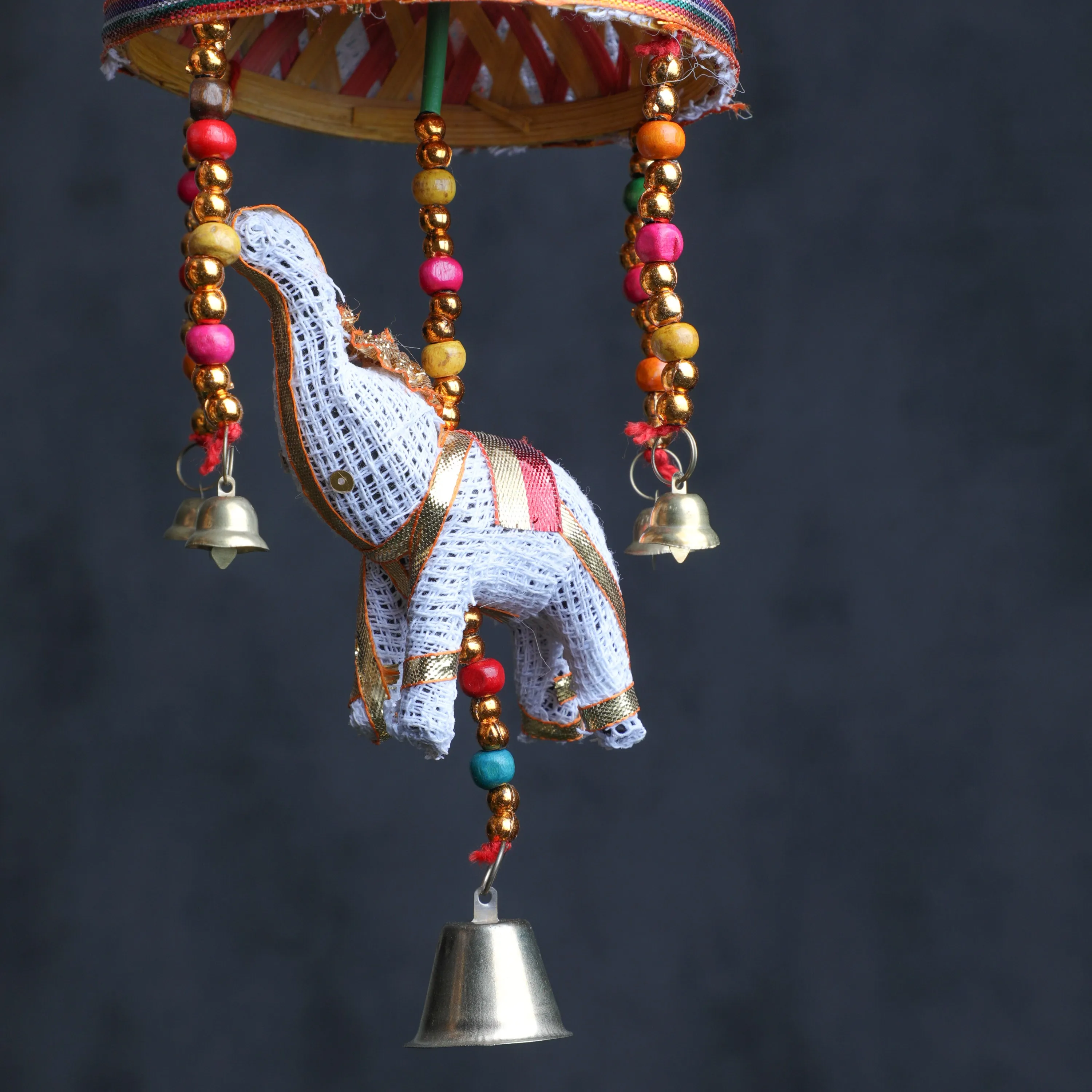 White Umbrella Elephant Hanging