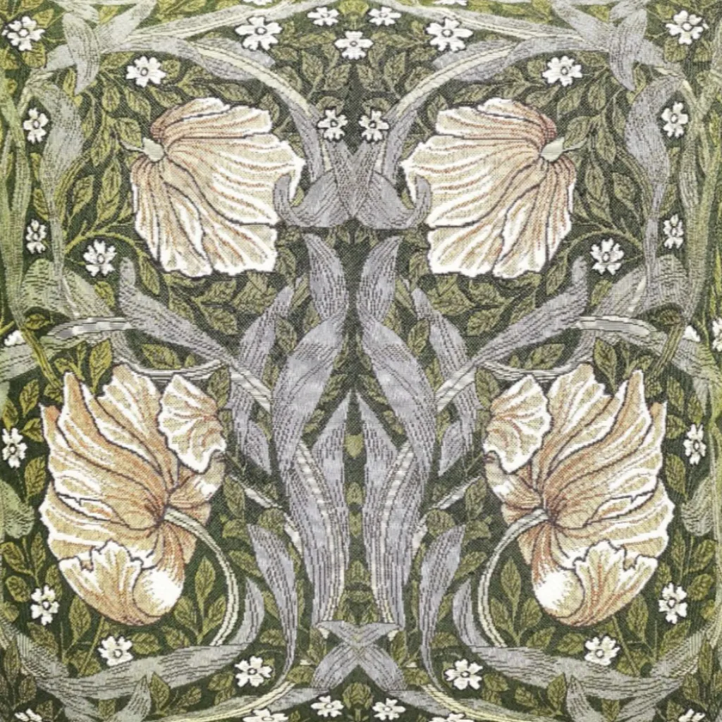 William Morris Pimpernel and Thyme Green - Panelled Cushion Cover 45cm*45cm